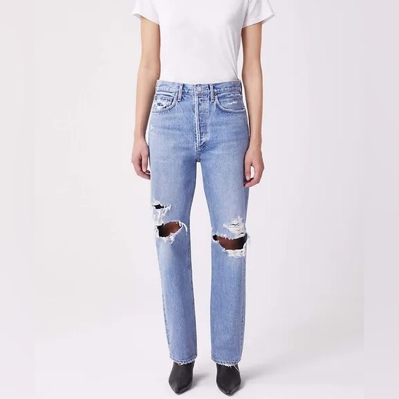 AGOLDE 90’s Straight Leg Ripped Jeans - Picture 8 of 10